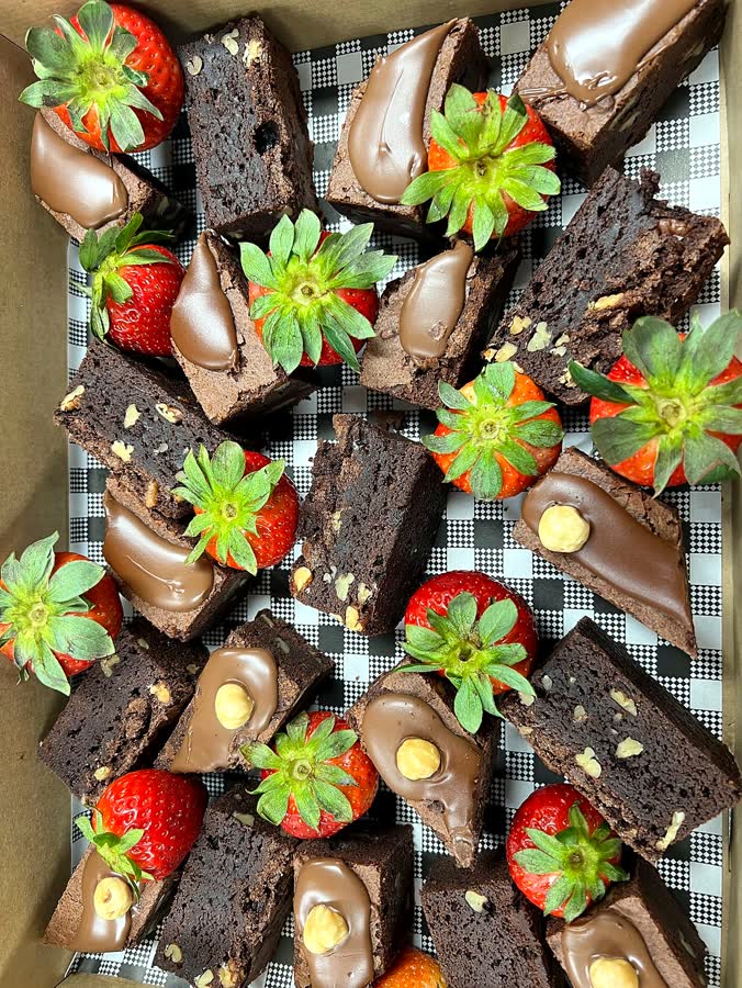 Chocolate and strawberry dessert box